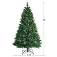 thumbnail image 4 of Costway Arbre de Noël Artificiel à Charnières Pré-Éclairées de 6 Pieds avec Pommes de Pin et Baies Rouges, 4 of 10