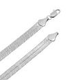 thumbnail image 2 of Men's 9mm Rhodium Plated Flat Herringbone Choker Chain Necklace, 20 inches, 2 of 7