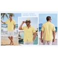 thumbnail image 4 of RICHCOIN Mens Linen Shirts Short Sleeve Button Down Dress Shirts for Men Casual Summer Tops Beach, 4 of 7