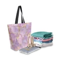 thumbnail image 2 of FORMRS Womens Canvas Tote Bag with Zipper Inner Pocket Shoulder Handbag, Pastel Pink Marble Pattern, 2 of 7