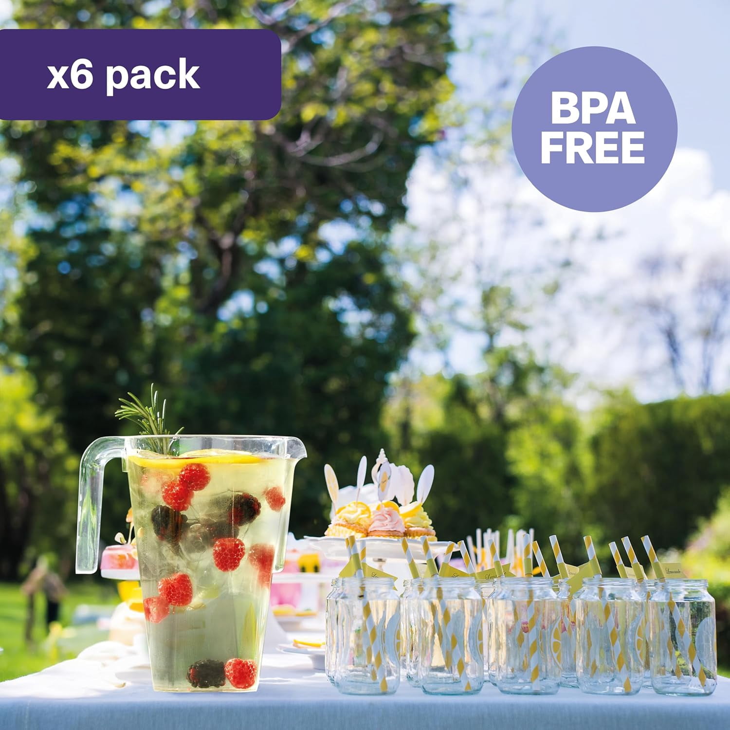 Matana 52 oz Acrylic Plastic with Handle BPA-Free Pitchers