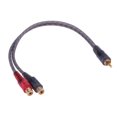 thumbnail image 2 of Cable De Audio Cable De Audio Cable de datos 1 unidad de 30cm, 1 RCA macho a 2 RCA hembra, Cable divisor OFC para sistema de Audio de coche, 2 of 9