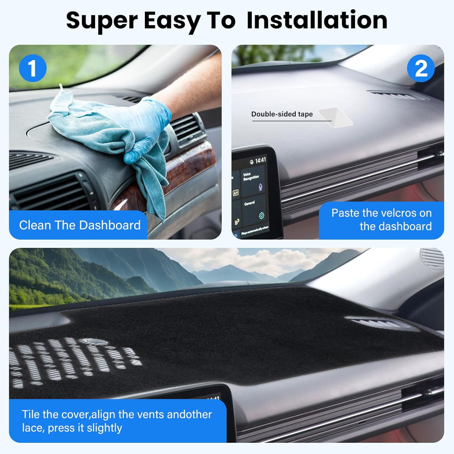 Dash Mat Dashboard Cover Dashmat For 2023-2026 Hyundai Kona Accessories