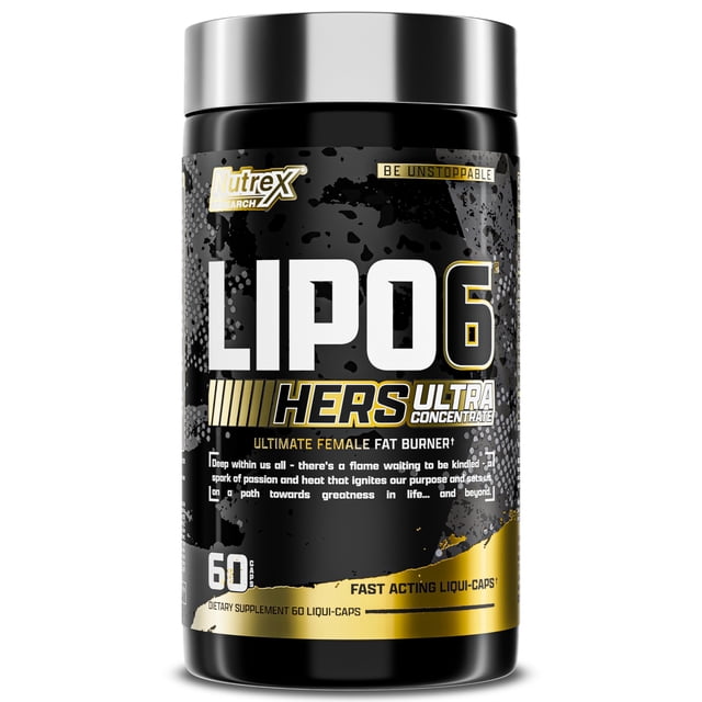 Nutrex Research Lipo-6 Black Hers Ultra concentrado | Pastillas para bajar de peso para mujeres | Quemador de grasa, supresor del apetito, potenciador del metabolismo para bajar de peso + soporte para