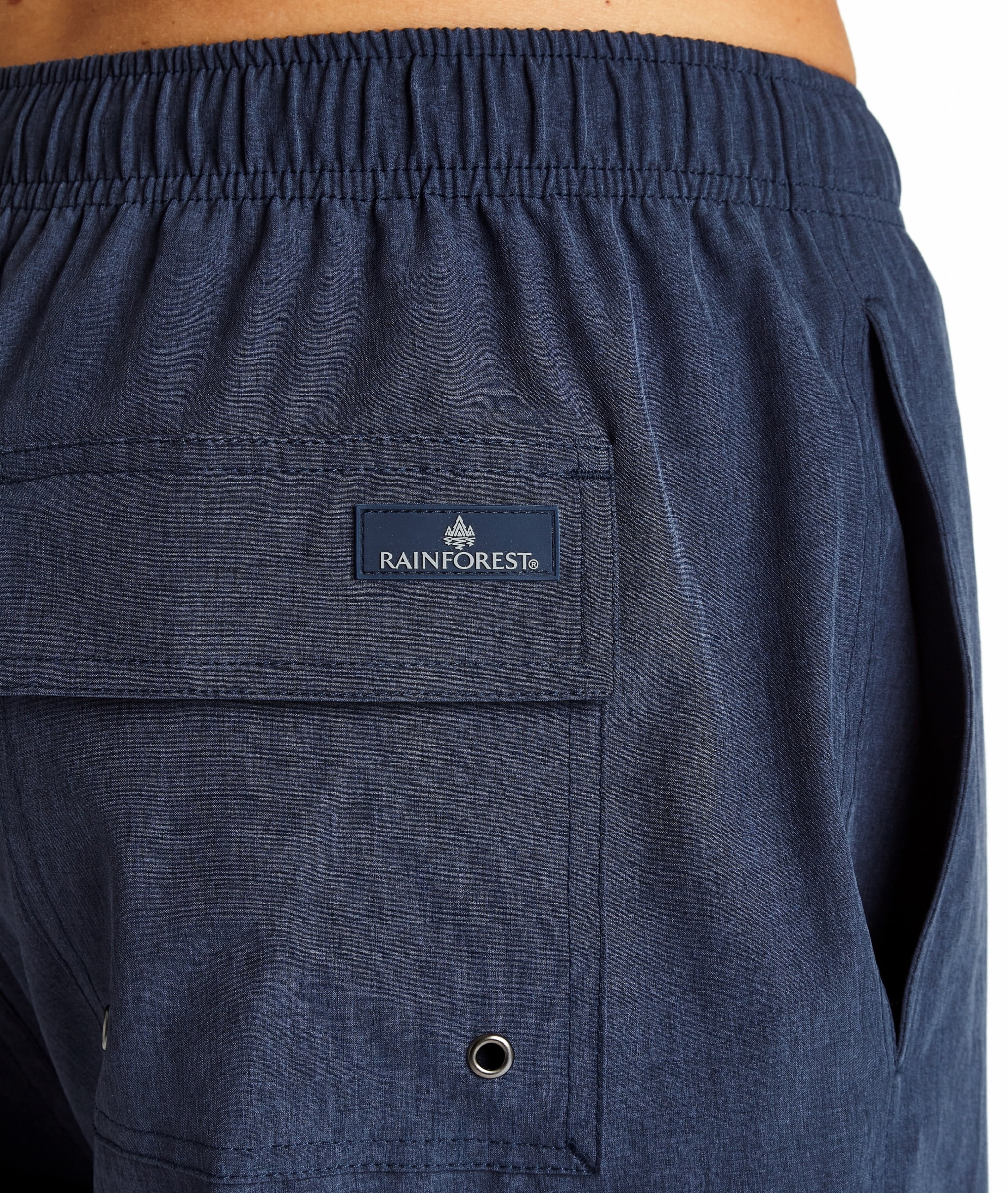 RFT Rainforest Men's Mesh Lined Solid Swim Trunk, Mood Indigo, L
