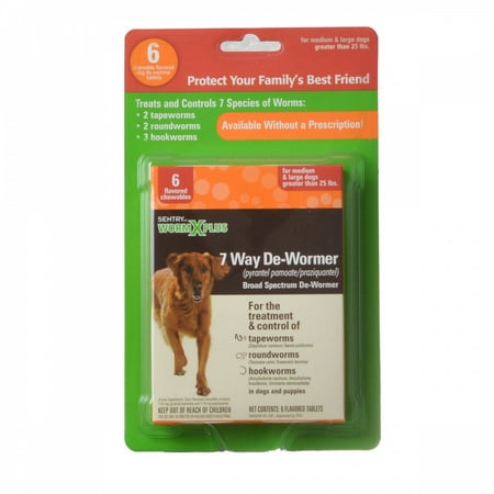 Sentry Worm X Plus - Large Dogs 6 Tablets - Pack of