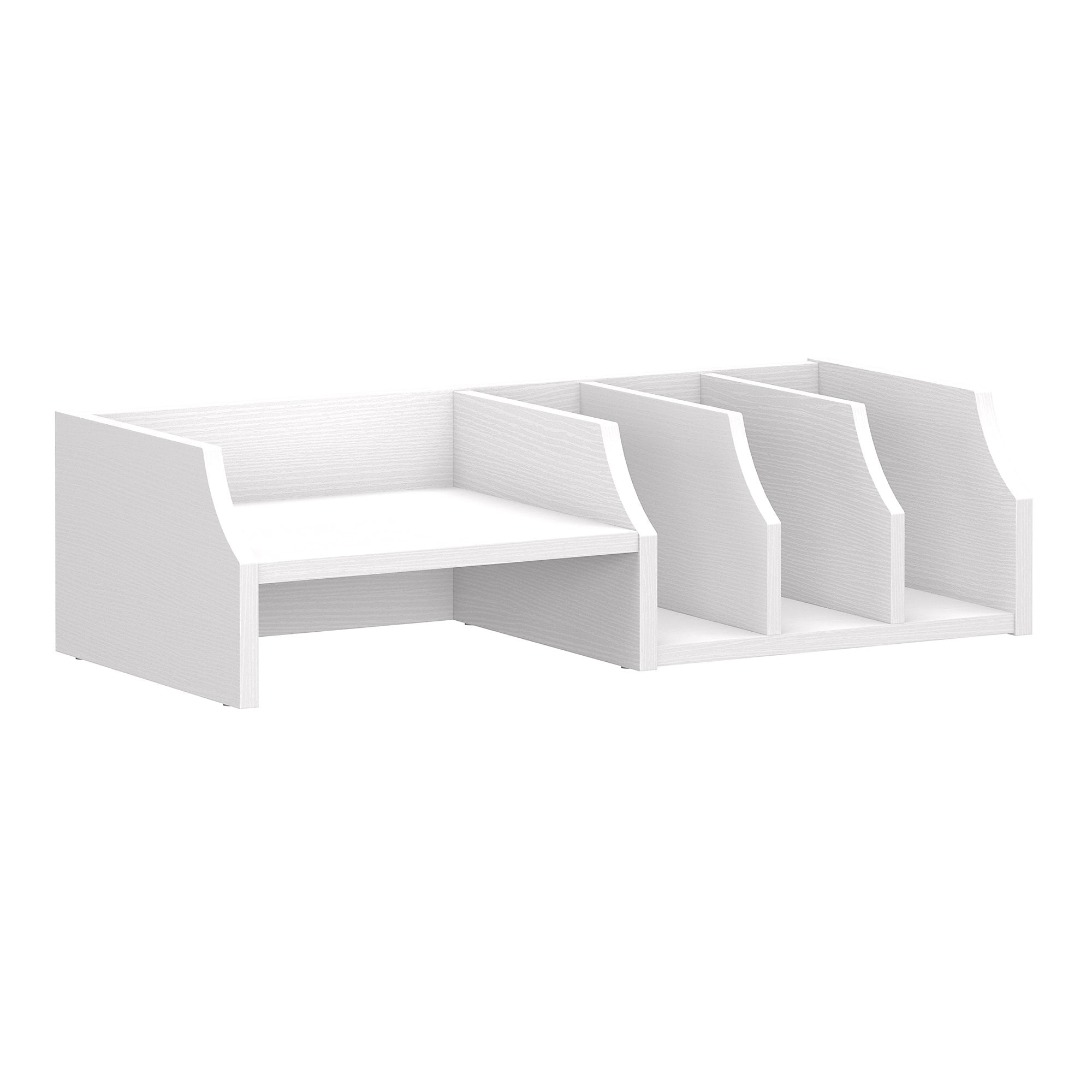 Bush Furniture Universal Desktop Organizer with Shelves in Pure White
