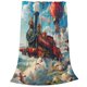 thumbnail image 2 of Balery Beautiful Red Train Hot Air Balloon Manta de Felpa Suave y Acogedora – Cobija de Franela Aterciopelada para Cama, Lavable y Cálida para Sofá, Mascotas, Transpirable-60"x50", 2 of 7