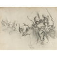 thumbnail image 2 of After Jacques Bellange 24x19 Gold Ornate Framed and Double Matted Museum Art Print Titled - Figures on Horseback (Verso), 2 of 4