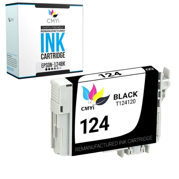 CMYi 124 Black 1-Pack Ink Cartridge compatible for Epson 124 - Stylus NX125, NX127, NX130, NX230, NX330, NX420, NX430, WorkForce 320, 323, 325, 435 (1 Black)