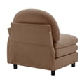 thumbnail image 5 of AUU 1-Seat Curved Teddy Sofa, RSF Model with Pillow, Teddy Fabric Upholstered Couch for Living Room, 5 of 7