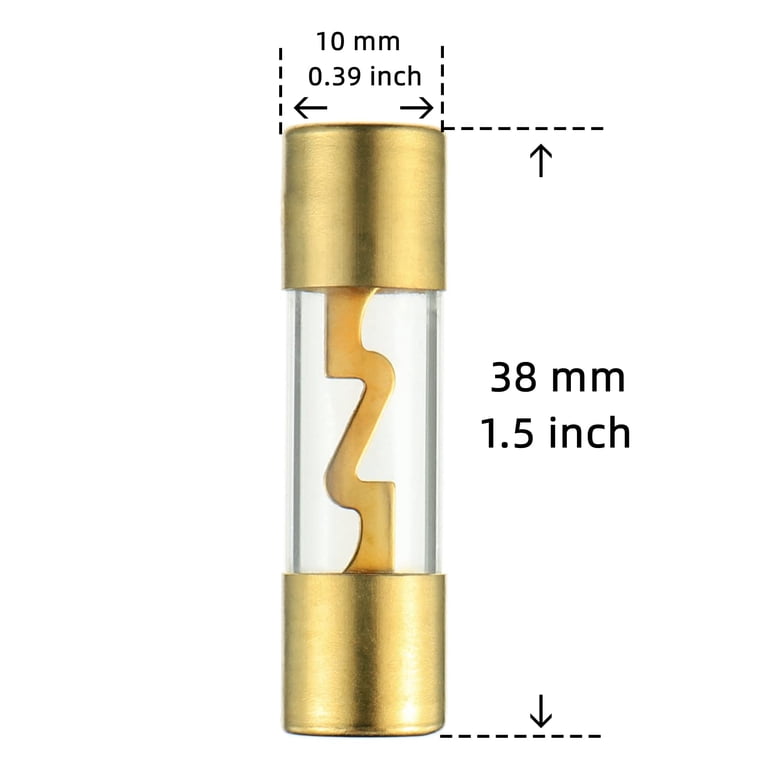Cooper Bussmann® AGU 60-Amp Fast-Acting Gold-Plated Glass Tube Fuse - 2 Pack at