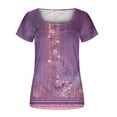 thumbnail image 5 of Fiudx Camisas para Mujer Blusa Holgada de Manga Corta con Cuello Redondo Informal Estampada a La Moda para Mujer, 5 of 5