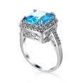 thumbnail image 2 of Light Blue Square Cut Engagement Band Women's 925 Silver Wedding Ring Size 6-10, 2 of 5