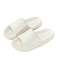 thumbnail image 2 of Puntoco Womens Slipper Memory Foam Comfy Rubber Sole House Bedroom Slipper Slides White 7.5(40), 2 of 3