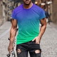thumbnail image 2 of Nnhblu Mens Short Sleeve Shirts Casual Round Neck Men's T-Shirts Athletic Gym Active T Shirt Mens Hipster Hiphop Tees, Blue-XL, 2 of 5