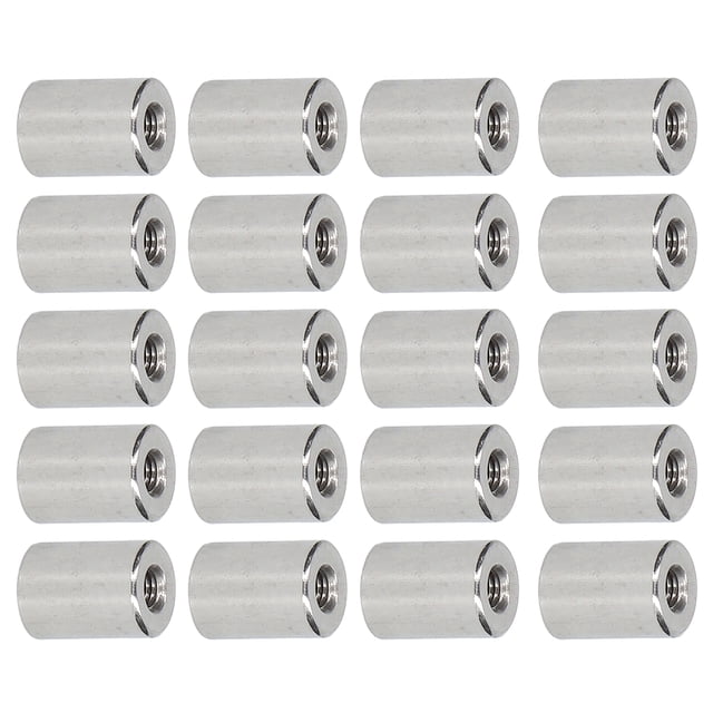 Lot de 20 Écrous d'Accouplement en Acier Inoxydable 304 M5x0.8, Longueur 12 mm x Diamètre Extérieur 16 mm - Raccords Filetés Résistants à la Rouille pour Décoration de la Maison, Entretien Mécanique/équipement/pipeline - Robustes,