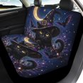 thumbnail image 3 of COEQINE Halloween Car Seat Cover Full Set, Car Seat Protector for Women Men, Auto Front & Back Seat Cover Universal Fit for SUV Sedan, Black Cat Witch Moon Star, 3 of 5