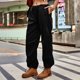 thumbnail image 4 of Pantalones Cargo Y2K de cintura baja con cordón para mujer, pantalones de pierna ancha Hippie holgados con bolsillos, ropa de calle Vintage coreana, pantalones de chándal, 4 of 4