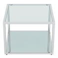 thumbnail image 3 of Contemporary Metal and Glass Small Square Coffee Table Silver, 3 of 8