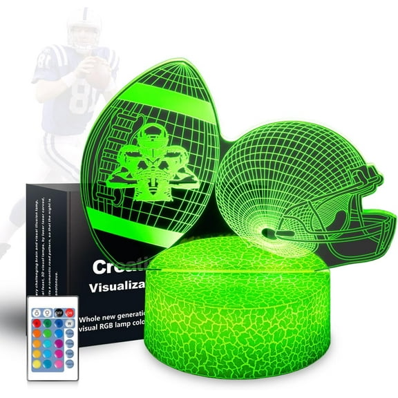 YSITIANNA Football Gifts for Sport Fan,Football Night Light,3D Football Bedside Lamp,16 Color Change Decor Lamp with Remote & Smart Touch,Gifts for Christmas Valentine's Day Birthday for STNL#4972