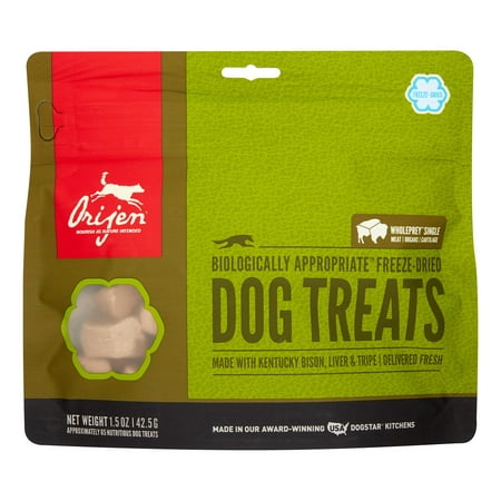 Orijen Biologically Appropriate Kentucky Bison, Liver, & Tripe All Breed Freeze Dried Dog Treat, 1.5 oz