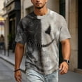 thumbnail image 2 of Halloween Shirts for Men Halloween Tshirts Funny Graphic Jack-o'-lantern Face Print Short Sleeve Halloween Costumes, 2 of 5
