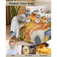 thumbnail image 4 of Fall Sunflower Pumpkin Sofa Covers for 3 Cushion Couch,Washable Sectional & L Shape Couch Covers for Dog/Cat/Kid,Thanksgiving Leaves Woodgrain Non Slip Sofa Slipcover Tassel Futon Cover 71x150, 4 of 8