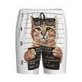 thumbnail image 4 of Easygdp Cat Holding Mugshot Sign Men's Short Pajama Pants, Sleep Shorts, Household Pants, Casual Pants with Pockets - X-Large, 4 of 9