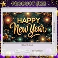 thumbnail image 2 of Gold Lettering Happy New Year Banner Firework Design New Year Display Balloon Decor Black Background Festive Backdrop for New Year Party Holiday Celebration Family Gathering, 2 of 9