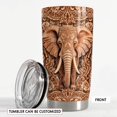thumbnail image 3 of Personalized Elephant Wood Drawing Tumbler 20oz 30oz Insulated Tumblers with Lid Coffee Travel Mug Cup for Men Women Gift for Birthday, 3 of 7