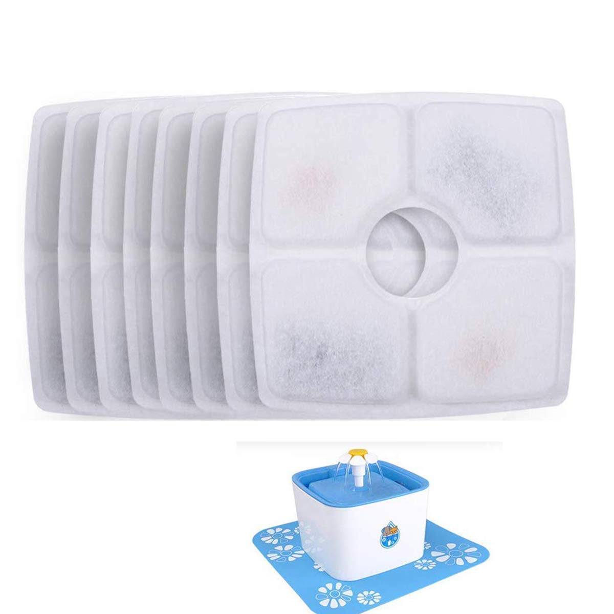 Cat Water Fountain Filters, 8 Packs Filter for Automatic Cat Water