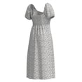 thumbnail image 2 of Vestido George para Mujer, Manga Corta con Elástico Smock en Espalda, Flores Blanco Talla CH, 2 of 4
