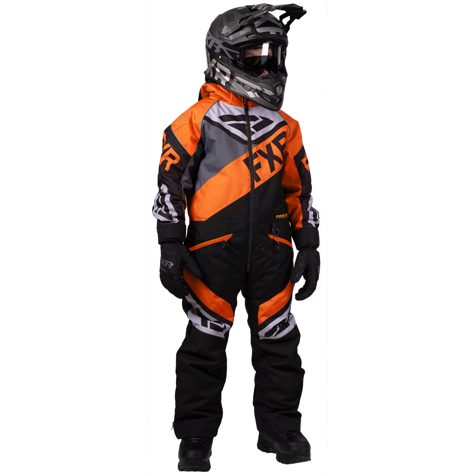 FXR Fuel Youth Snow Monosuit Black/Charcoal/Orange 16 