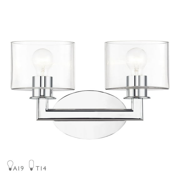 17912-05-Livex Lighting-Bernardino - 2 Light Bath Vanity-9.75 Inches Tall and 16 Inches Wide-Polished Chrome Finish