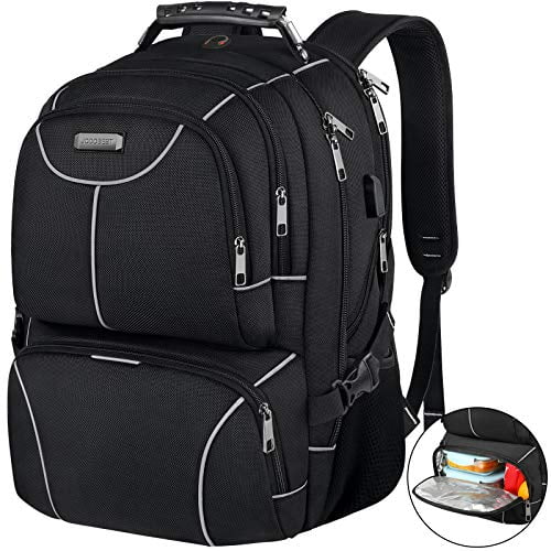 Lunch Bag Backpack Insulated Cooler Lunch Box Backpack Extra Large Travel Laptop Backpack TSA Friendly RFID Durable Computer College School Bookbag with USB Port for Women Men Fits 17.3 Inch Laptop
