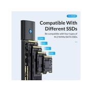 ORICO m.2 NVMe SATA SSD Enclosure Adapter Support up to 4TB External m.2 Enclosure for M-Key/B+M Key m.2 SSD,m.2 Nvme Enclosure Case with C to A/C 2-in-1 Cable