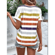 thumbnail image 5 of Blusas de Verano para Mujer, Camisas de Corta Tipo Dolman, Conjuntos de Moda 2025 con Cuello en V. Naranja Rojo XL, 5 of 9
