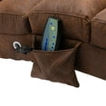 thumbnail image 4 of Modern Recliner Chaise Chair, Upholstered Linen Chaise Lounge Indoor Chair with Metal Legs and Side Pocket, Massage Long Lounger Lazy Sofa Chair with Backrest for Bedroom Living Room, Coffee, 4 of 7