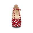 thumbnail image 6 of BLISSFUL STEP Women's Shoe Polka Dots Mary Janes Stiletto Heels Platform Ankle Strap Close Toe  Pumps Red 6, 6 of 7