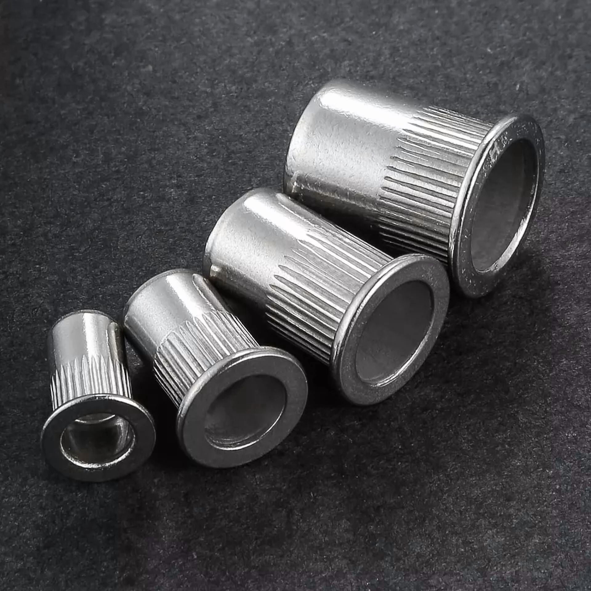 CIRCLE- Wensilon Rivet Nut 1/4"-20Unc 100Pcs Stainless Steel 304 Finish Flat Head Riv...