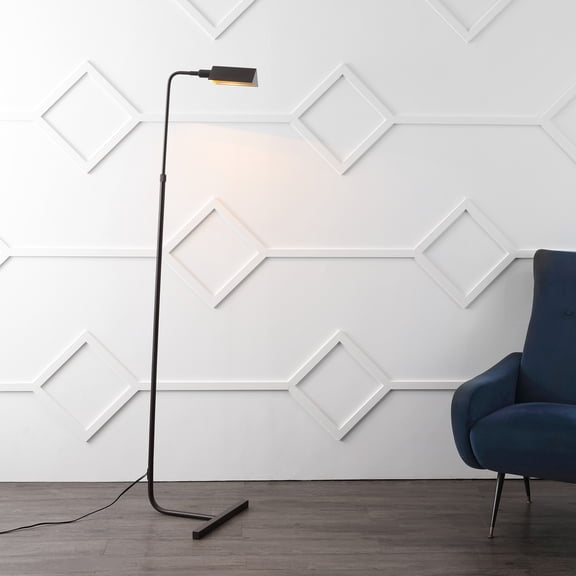 JONATHAN Y Cotys 66" MidCentury Industrial Metal Adjustable Pharmacy LED Floor Lamp, Oil Rubbed Bronze