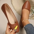 thumbnail image 5 of Xfvqtps Womens Fashion Flats with Low Wedge Heel Soft Faux Leather Upper Comfortable Casual Shoes for Women Pointed Toe Flats Brown, 5 of 8