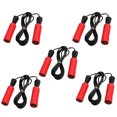 thumbnail image 2 of EeaseCA 1 Bag 5pcs Skip Rope With Sponge Handle Students Jump Rope Bearing Skipping Ropes Gym Workout Equipment (Red), 2 of 8