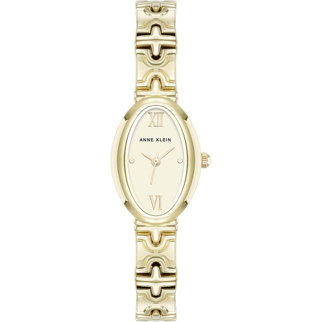 Anne Klein Gold-Tone Petite Oval Champagne Textured Dial Bracelet Ladies Watch