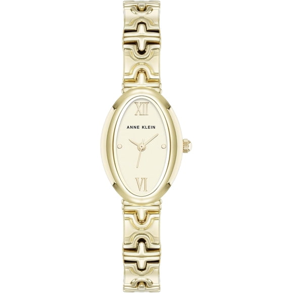 Anne Klein Montre pour Femme Bracelet Cadran Texturé Champagne Ovale Petite Ton Or