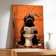 thumbnail image 3 of Black Russian Terrier Gift Wall Art, Cute Dog Sitting on The Toilet Reading a Newspaper Bathroom Poster for Dog Lover, Humor Animals Bathroom Canvas Prints, Bathroom Wall Decor, 3 of 5