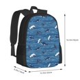 thumbnail image 2 of Sigee Sharks on White Blue Striped for Simple large capacity backpack Travel Laptop Backpack, Business for Travel and Daily Use, 2 of 9