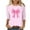 Pink-Pink, variant on Nfurl Women Breast Cancer Ribbon Shirts Cute Bow Printed 3/4 Sleeve Tshirts Inspirational Cancers Awareness T-Shirts Gifts for Warrior Pink XXL
