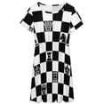 thumbnail image 3 of Chessboard Sundress Short Sleeve Dress Summer Women Clothes Dress for Women Dresses, 3 of 7